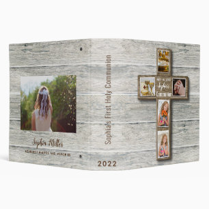 Rustic Wood Cross First Holy Communion Photo 3 Rin Binder