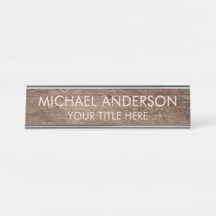 Rustic Wood Custom  Desk Name Plate
