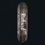 Rustic Wood Custom Name Personalized  Skateboard<br><div class="desc">Personalized skateboard to add your name on a rustic wood background.</div>