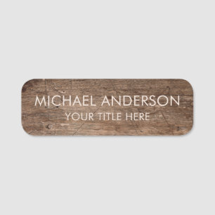 Rustic Wood Custom Name Tag