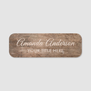 Rustic Wood Custom Name Tag