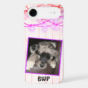 Rustic Wood Custom Square Photo Cute Puppy
