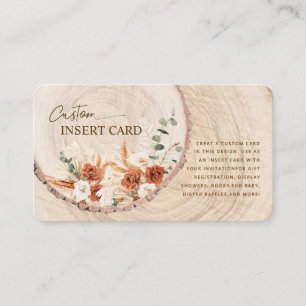 Rustic Wood Cut Grain Wedding Enclosure Card