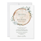 Rustic Wood Cut Sage Watercolor floral Wedding