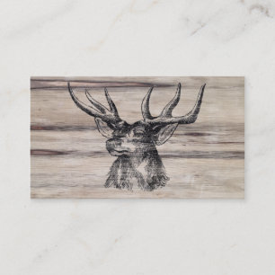 Rustic Wood Deer Business Card
