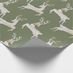 Rustic Wood Deer Christmas Wrapping Paper