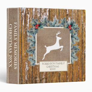Rustic Wood Deer Silhouette Burlap Pine Greenery Binder