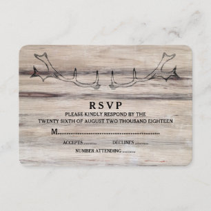 Rustic Wood   Deer Wedding RSVP Card