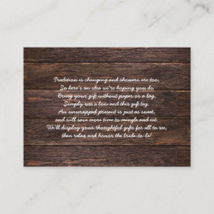 Rustic Wood Display bridal shower insert card tag