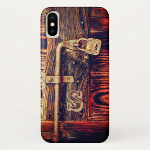 Rustic wood door with antique brass lock Case-Mate iPhone case