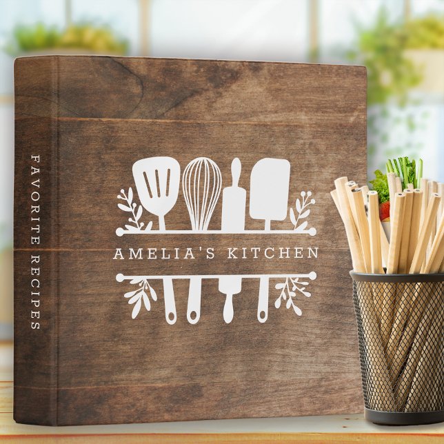 Rustic Wood Effect Personalized Recipe  Binder (Creator Uploaded)