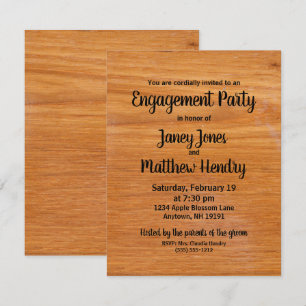 Rustic Wood Engagement Party Invitation personnali