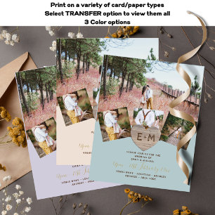 Rustic Wood Engraved Heart PHOTO COLLAGE BUDGET Flyer