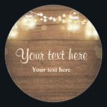 Rustic wood envelope seal Elegant<br><div class="desc">♥ Your own Sticker,  Cupcake Topper,  Favour Tag or Envelope Seal! Rustic wood and mason jars. Perfect for a wedding,  engagement or shower.</div>