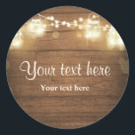 Rustic wood envelope seal Elegant<br><div class="desc">♥ Your own Sticker,  Cupcake Topper,  Favour Tag or Envelope Seal! Rustic wood and mason jars. Perfect for a wedding,  engagement or shower.</div>