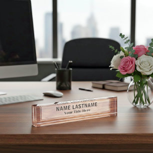 Rustic Wood Executive   Custom Name and Title Nameplate