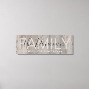 Rustic Wood Family Canvas Print