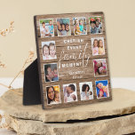 Rustic Wood Family Memories Quote 12 Photo Collage Plaque<br><div class="desc">Create your own photo collage wall clock with 12 of your favourite pictures. The photo frame plaque helps you treasure your special moments and also makes a thoughtful gift for parents, grandparents and friends. The personalizedpicture frame plaque makes it a perfect gift for all occasions. Personalize with family name and...</div>