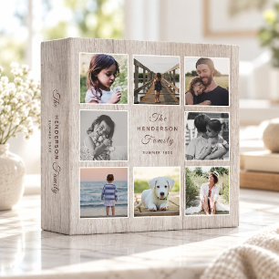 Rustic Wood Family Name Collage Instagram Keepsake Binder
