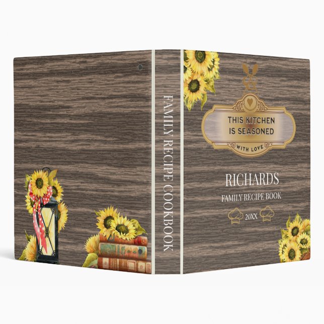 Rustic Wood Family Recipe Personalized  Binder (Background)
