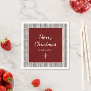 Rustic Wood Family Simple Christmas Party  Napkin