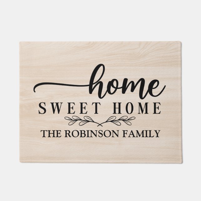 Rustic Wood Farmhouse Custom Doormat (Front)