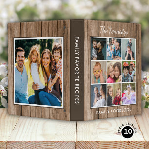 Rustic Wood Farmhouse Recipe Cookbook 10 Photo  Binder