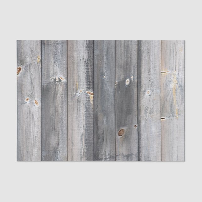 Rustic Wood Fence Boards Tissue Paper (Front)