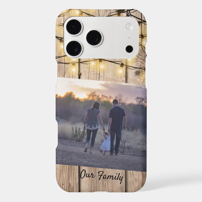 Rustic Wood Firefly Lights Family Photo Custom (Back)
