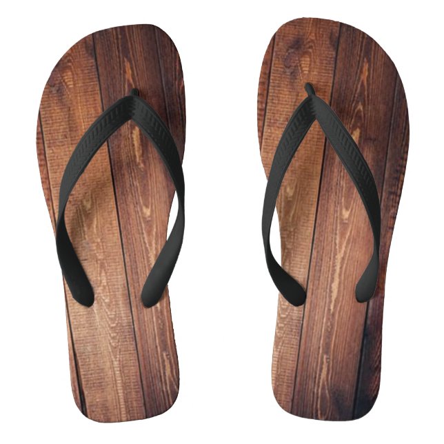Rustic Wood Flip Flops (Footbed)