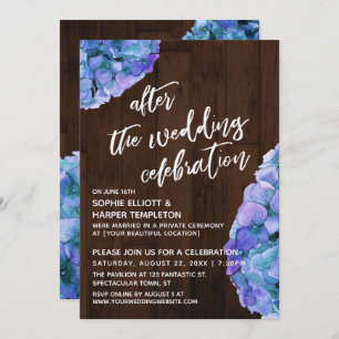 Rustic Wood & Floral After the Wedding Celebration Invitation