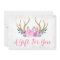 Rustic Wood & Floral Antlers Gift Certificate Card