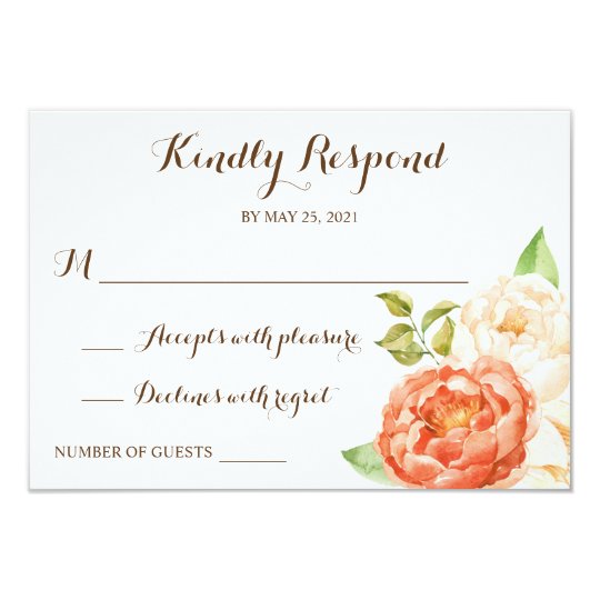 Rustic Wood Floral Respond Cards RSVP