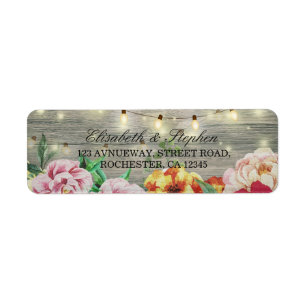Rustic Wood Floral String Lights Mariage Adresse