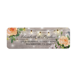 Rustic Wood Floral String Lights Mariage Adresse