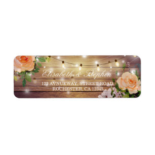 Rustic Wood Floral String Lights Mariage Adresse