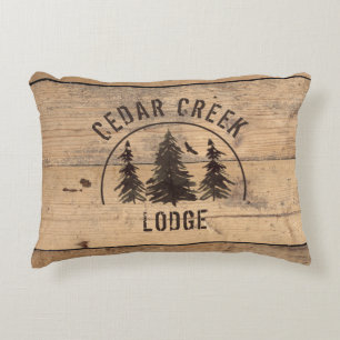 Rustic Wood Forest Trees Personalized Accent Pillow
