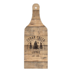 Rustic Wood Forest Trees Personalized Cutting Board