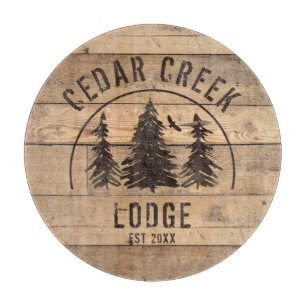 Rustic Wood Forest Trees Personalized Cutting Board