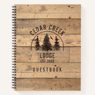 Rustic Wood Forest Trees Personalized Guestbook Notebook