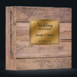 Rustic wood gold bride groom Wedding planner Binder<br><div class="desc">Rustic barn wood gold bride groom Wedding planner 3 ring binder.
You can easily change the text.</div>