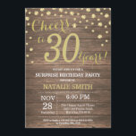 Rustic Wood Gold Surprise 30th Birthday Diamond Invitation<br><div class="desc">Surprise 30th Birthday Invitation with Rustic Wood and Gold Glitter Diamond Background. Country Vintage Retro. Gold Confetti. Adult Birthday. Male Men or Women Birthday. For further customization,  please click the "Customize it" button and use our design tool to modify this template.</div>