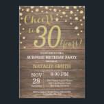 Rustic Wood Gold Surprise 30th Birthday Diamond Invitation<br><div class="desc">Surprise 30th Birthday Invitation with Rustic Wood and Gold Glitter Diamond Background. Country Vintage Retro. Gold Confetti. Adult Birthday. Male Men or Women Birthday. For further customization,  please click the "Customize it" button and use our design tool to modify this template.</div>