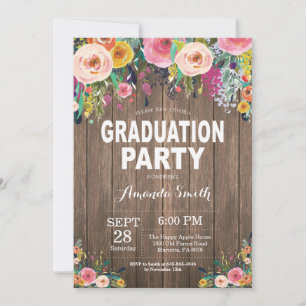 Rustic Wood Graduation Party Invitation Card