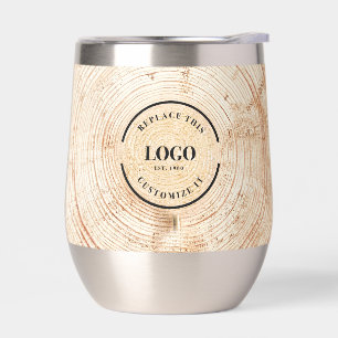 Rustic Wood Grain Custom Logo & QR Code Branding