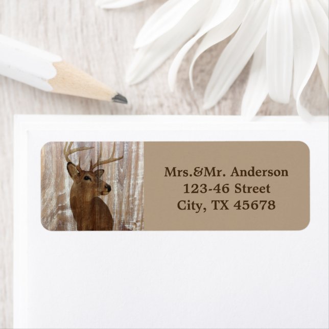 rustic wood grain deer the hunt is over wedding (Insitu)