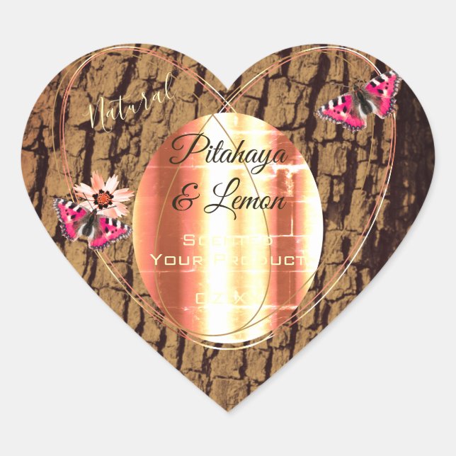 Rustic Wood Grain Natural Tree Bark Product Labels (Front)