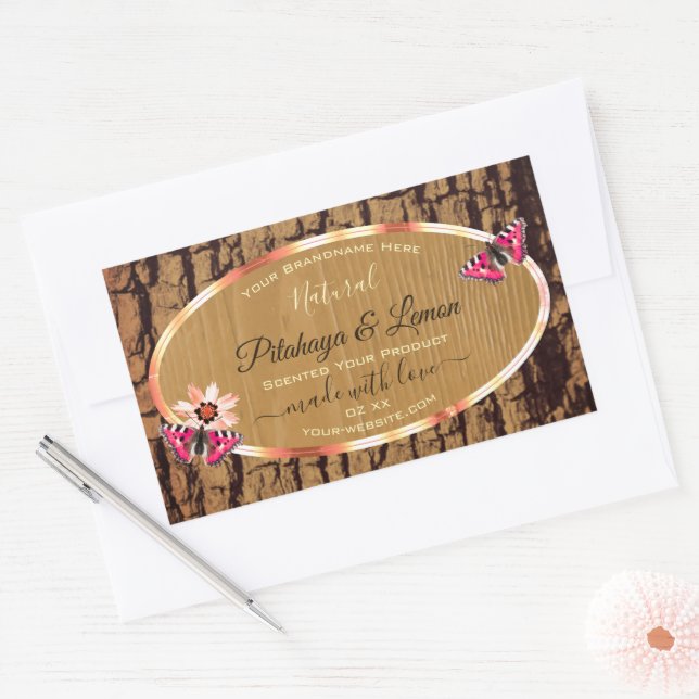 Rustic Wood Grain Natural Tree Bark Product Labels (Envelope)
