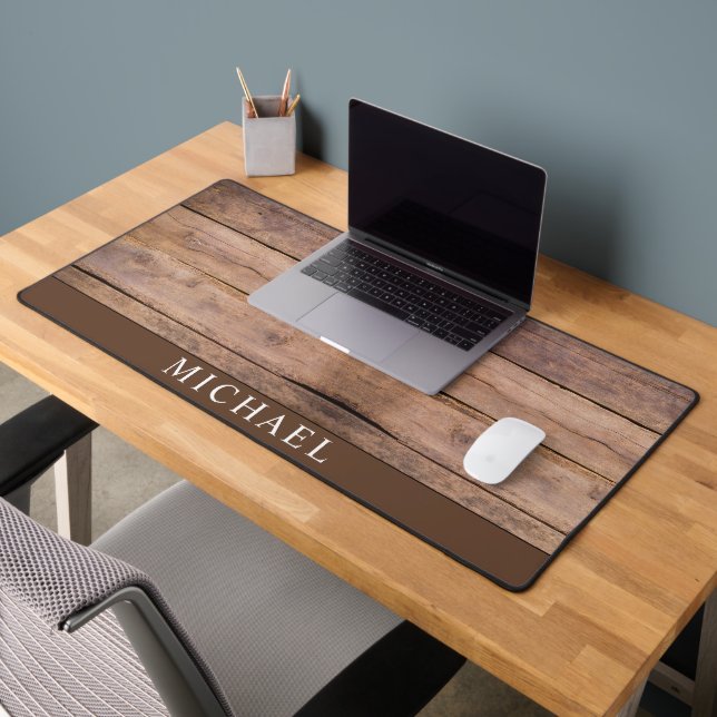 Rustic Wood Grain Personalized Desk Mat (Office 2)