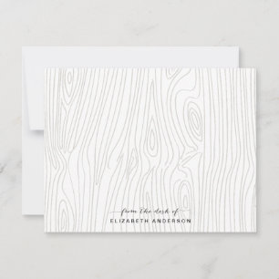 Rustic Wood Grain Personalized Stationery Note Card